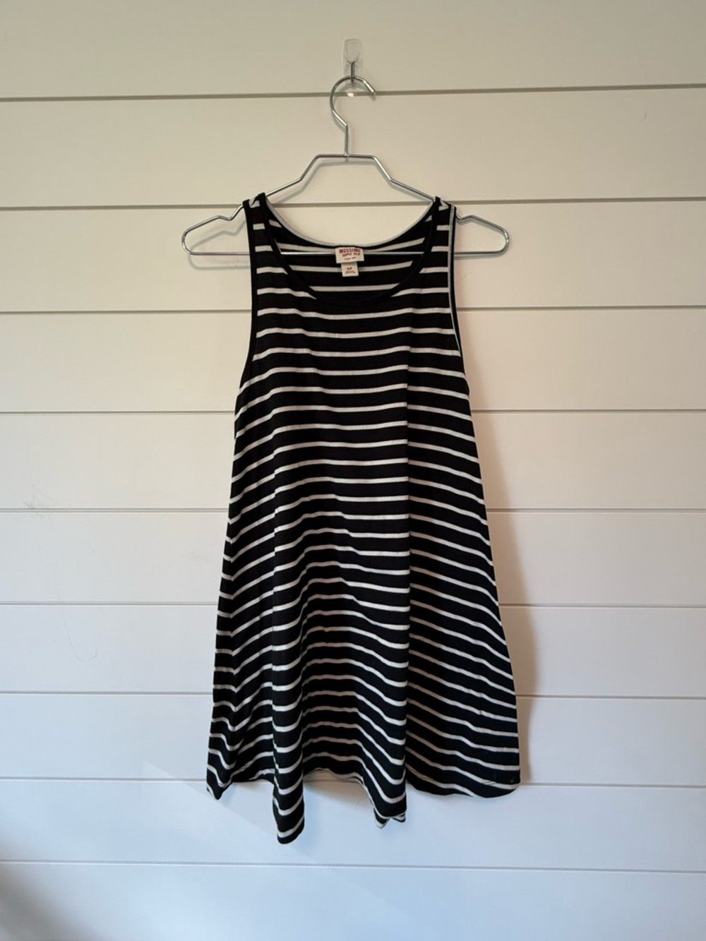 Mossimo Striped Black and White Swing Trapeze Tank Dress Small Stretchy Cover Up
